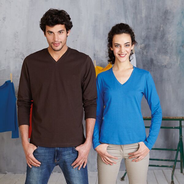 Women's Long Sleeve V Neck T Thumbnail