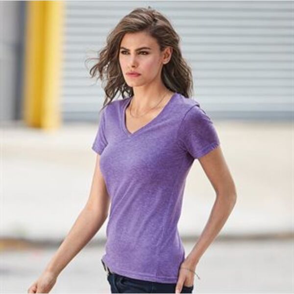 Anvil Women's Sheer V Neck Tee Thumbnail
