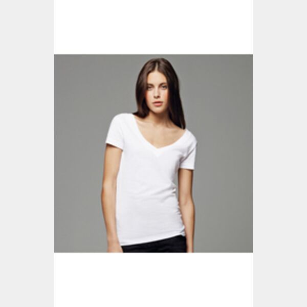 Sheer Jersey Double V T-Shirt Thumbnail