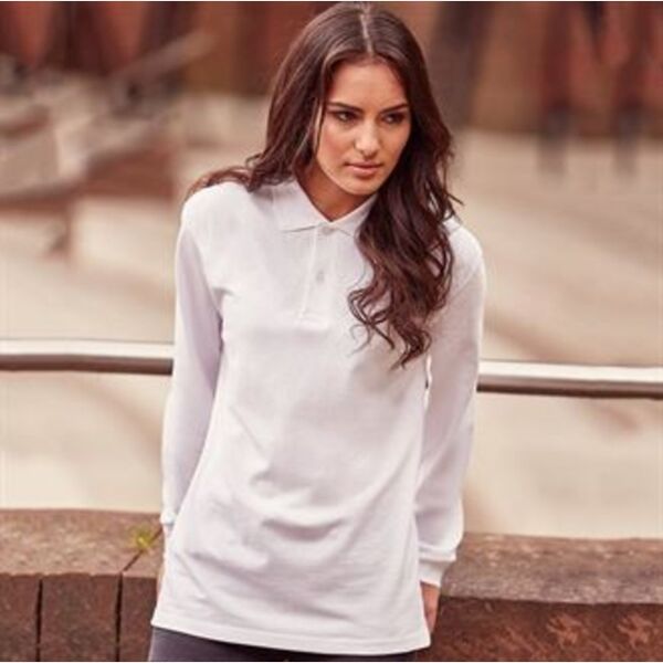 Long sleeve classic cotton polo Thumbnail