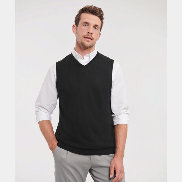 V-Neck Sleeveless Knitted Sweater Thumbnail