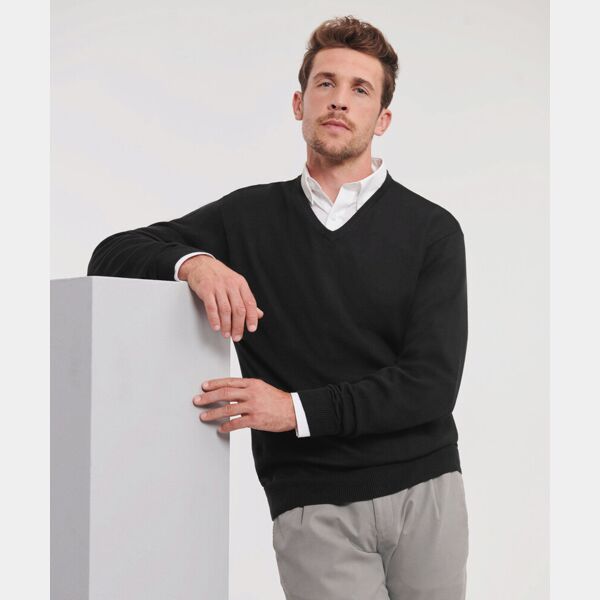 V-neck true knit sweater Thumbnail