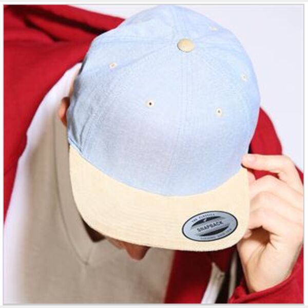Chambray-suede snapback  Thumbnail