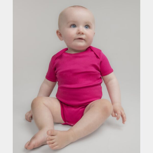 Short sleeved body suit with envelope neck opening Thumbnail