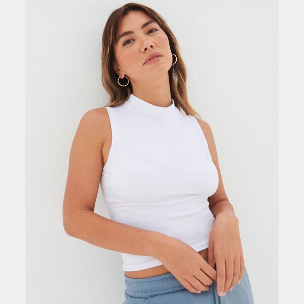 Women's high neck crop vest Thumbnail